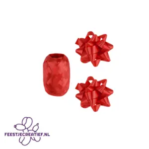 Gift accessoires - rood - krullint - cadeaulint