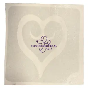 Glittertattoo sjabloon hart open