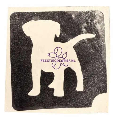 Glittertattoo sjabloon Hond 1 Glittertattoo sjabloon Hond