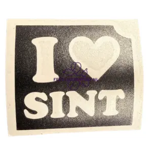 Glittertattoo sjabloon I love sint