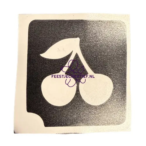 Glittertattoo sjabloon kers 1 Glittertattoo sjabloon kers