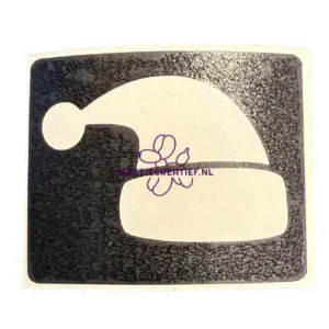 Glittertattoo sjabloon Kerstmuts