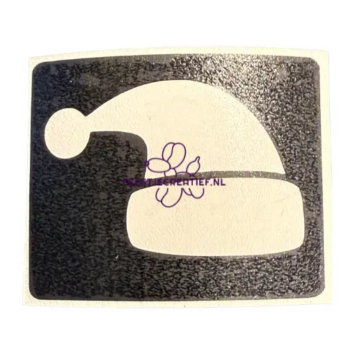 Glittertattoo sjabloon Kerstmuts 1 Glittertattoo sjabloon Kerstmuts