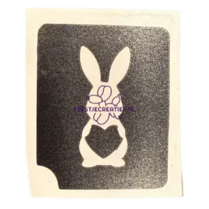 Glittertattoo sjabloon Konijn met hart