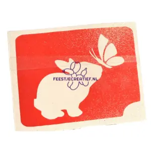 Glittertattoo sjabloon konijn met vlinder