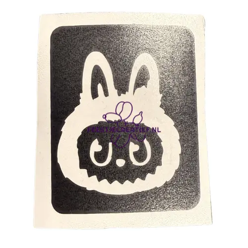 Glittertattoo sjabloon Labubu 1 Glittertattoo sjabloon Labubu