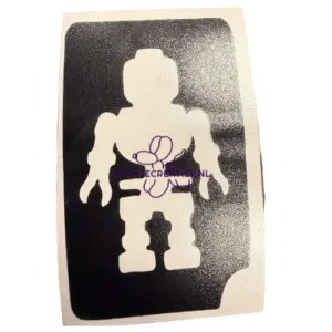 Glittertattoo sjabloon Lego skelet