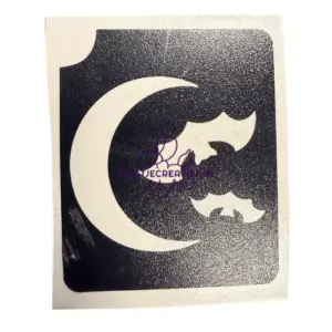 Glittertattoo sjabloon Maan met vleermuizen