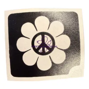 Glittertattoo sjabloon peace bloem