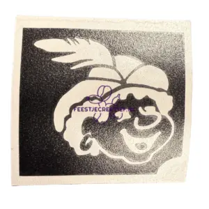 Glittertattoo sjabloon Piet hoofd