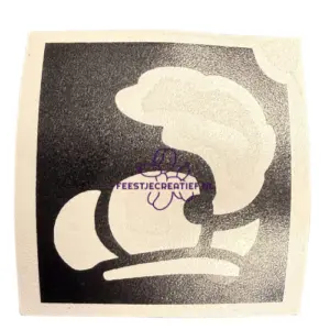 Glittertattoo sjabloon pieten muts