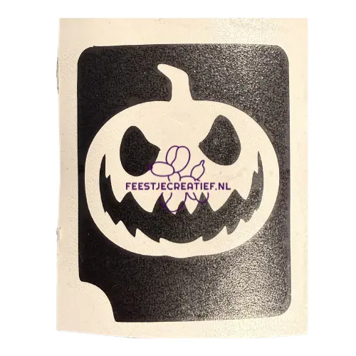 Glittertattoo sjabloon pompoen halloween 1 Glittertattoo sjabloon pompoen halloween