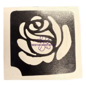Glittertattoo sjabloon roos