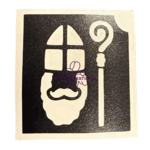 Glittertattoo sjabloon sint met staf