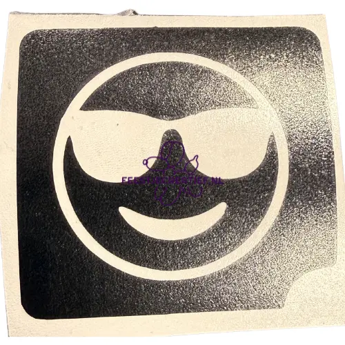 Glittertattoo sjabloon smiley 1 Glittertattoo sjabloon smiley