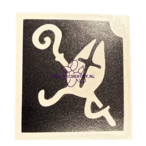 Glittertattoo sjabloon staf met mijter