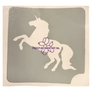 Glittertattoo sjabloon Stijgerende unicorn