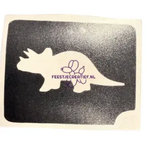 Glittertattoo sjabloon triceratops