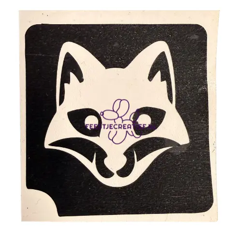 Glittertattoo sjabloon vos 1 Glittertattoo sjabloon vos