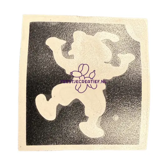 Glittertattoo sjabloon zwarte piet 1 Glittertattoo sjabloon zwarte piet