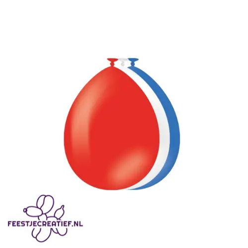 Latex ballonnen rood - wit - blauw - 50 stuks 1 Latex ballonnen rood - wit - blauw - 50 stuks