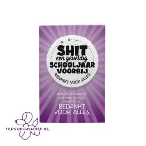 wenskaart -Shit Button Giftcard - Schooljaar