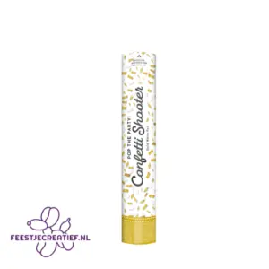 Confetti shooter 40 cm goud - wit