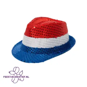 Trilby hoedje – Rood wit blauw