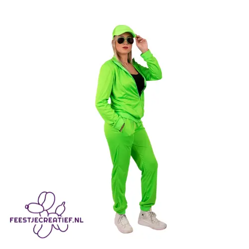 Trainingspak dames neon groen (maat 42) 1 Trainingspak dames neon groen (maat 42)