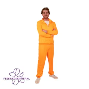 Trainingspak heren neon oranje (maat 58)