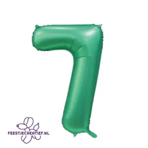 Cijferballon 7 46 Folieballon cijfer 7 satin green, 86cm