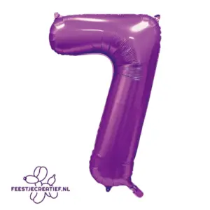 Cijferballon 7 43 Folieballon cijfer 7 satijn Paars, 86cm