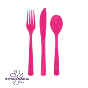 Herbruikbaar bestek - 18st  roze