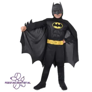 Batman Kostuum Gespierd Zwart Kinderen - 10 -12 Jaar