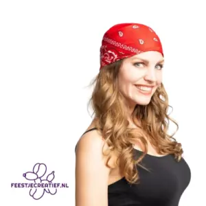 Verkleed accessoires 192 Bandana Traditioneel Rood – 52 x 55 cm