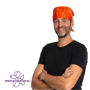 Verkleed accessoires 194 Bandana Traditioneel Oranje – 52 x 55 cm