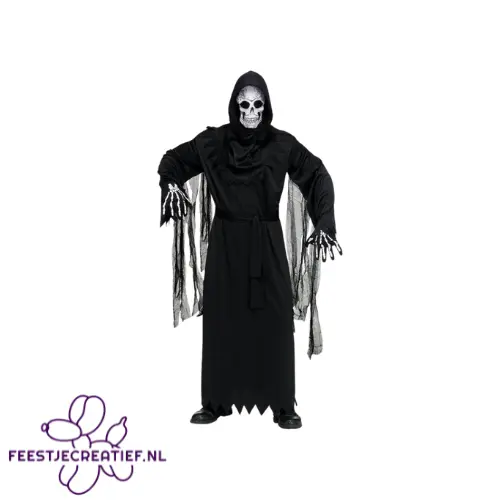 The Day of the Dead Reaper Kostuum – One Size – Unisex – Zwart 2 The Day of the Dead Reaper Kostuum – One Size – Unisex – Zwart - Afbeelding 2