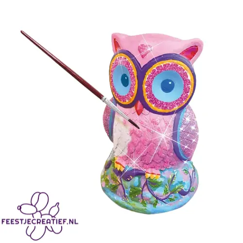 SES Creative - Hobby Pink - Gieten en Schilderen - Uil 2 SES Creative - Hobby Pink - Gieten en Schilderen - Uil - Afbeelding 2