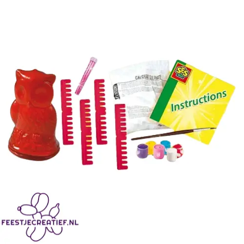 SES Creative - Hobby Pink - Gieten en Schilderen - Uil 3 SES Creative - Hobby Pink - Gieten en Schilderen - Uil - Afbeelding 3