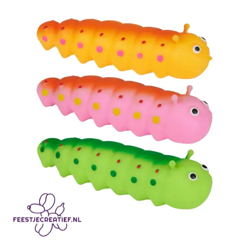 Squishy Caterpillar – Rups 14 cm (Diverse Kleuren) 1 Squishy Caterpillar – Rups 14 cm (Diverse Kleuren)