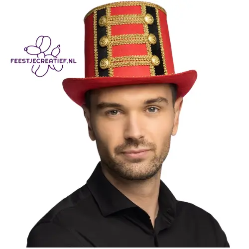 Hoed Circusdirecteur Rood - 59 - Volwassenen 1 Hoed Circusdirecteur Rood - 59 - Volwassenen