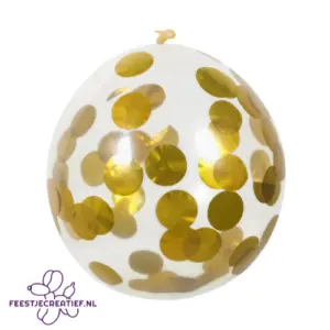 Confettiballon goud - 5st