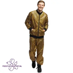 Trainingspak Disco diamond dude goud (S)