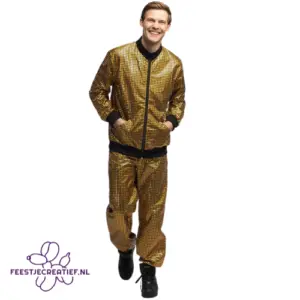 Trainingspak Disco diamond dude goud (L)