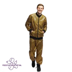 Trainingspak Disco diamond dude goud (XL)