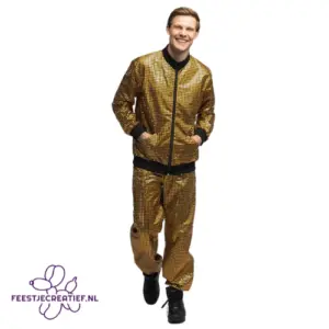 Trainingspak Disco diamond dude goud (XXL)