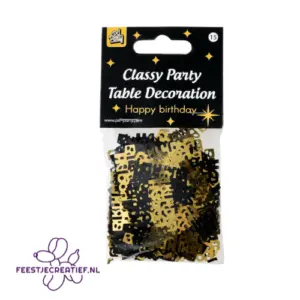 Classy Party Table Confetti — "Happy Birthday"