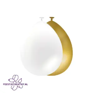PD - Ballonnen 50 stuks - wit - goud