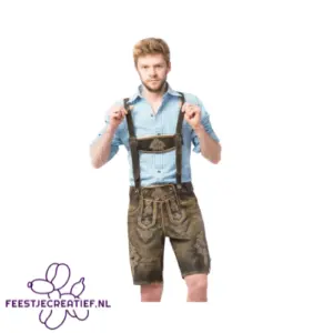 Lederhose Retro Kort Bruin – Heren – S/48 (Rundleer)