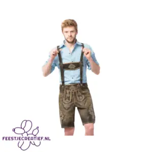 Lederhose Retro Kort Bruin – Heren – XL/54 (Rundleer)